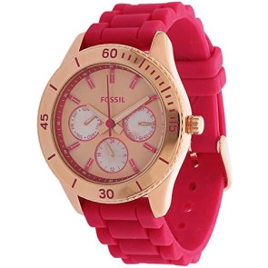 Pulseira de relógio Fossil ES3535 Silicone Rosa 18mm
